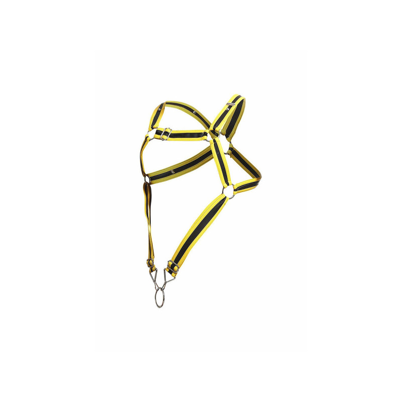 MOB - HARNAIS PÉNIS CROISÉ JAUNE DNGEON TAILLE UNIQUE - Harnais pour…