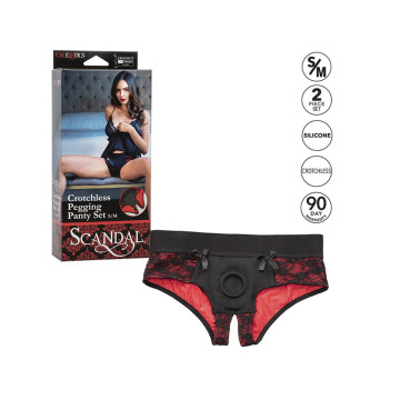 Calexotics - Scandal Crotchless Panties Set Mit Dildo Grösse S/M |