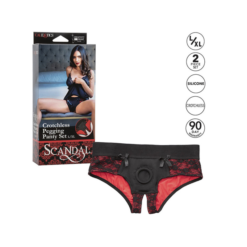 Calexotics - Scandal Set De Braguitas Sin Entrepiernas Con Dildo