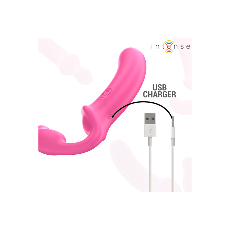 Intense - Amy Vibrador Doble 20 Cm Rosa Control Remoto | Vybes.it