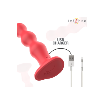 Intense - Cody Vibrateur Avec Ventouse Télécommande Rouge | Vybes.it