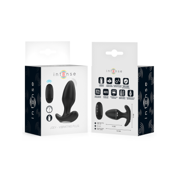 Intense - Joey Anal Plug 10 Vibrations Noir Télécommande | Vybes.it