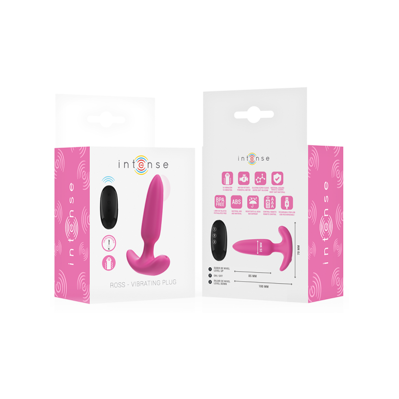 Intense - Ross Anal Plug 10 Vibrations Rose Télécommande | Vybes.it