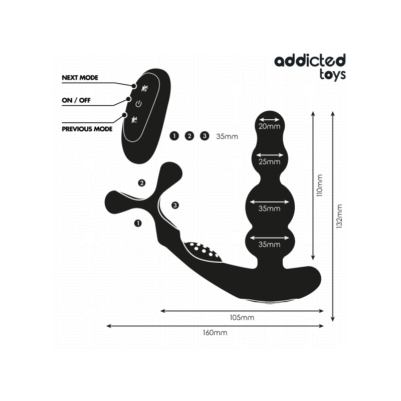 Addicted Toys - Rotating Prostate Massager Remote Control | Vybes.it