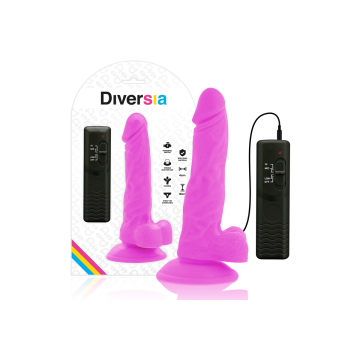 Diversia - Dildo Realístico Flexible Con Vibración Lila 18 Cm - O
