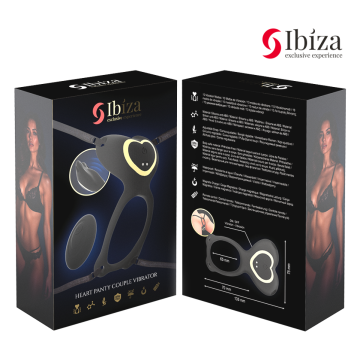 IBIZA - VIBRADOR PARA PAREJAS FORMA DE BRAGUITA CORAZÓN CONTROL REMOTO