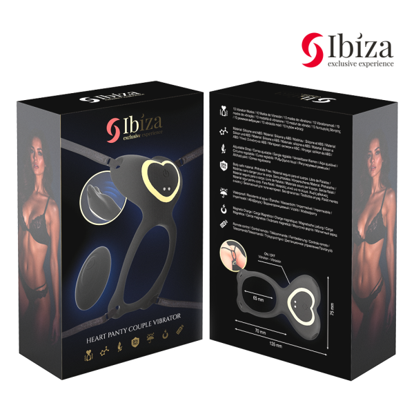 IBIZA - VIBRADOR PARA PAREJAS FORMA DE BRAGUITA CORAZÓN CONTROL REMOTO