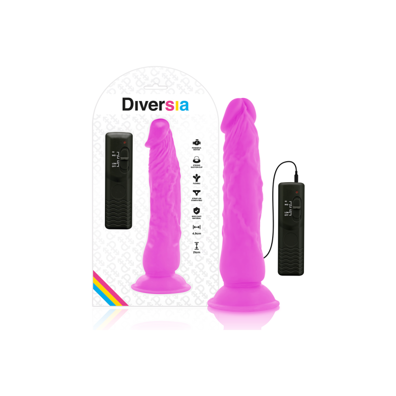 Diversia - Flexibler Vibrierender Dildo Lila 21 Cm - O - 4.9 Cm |