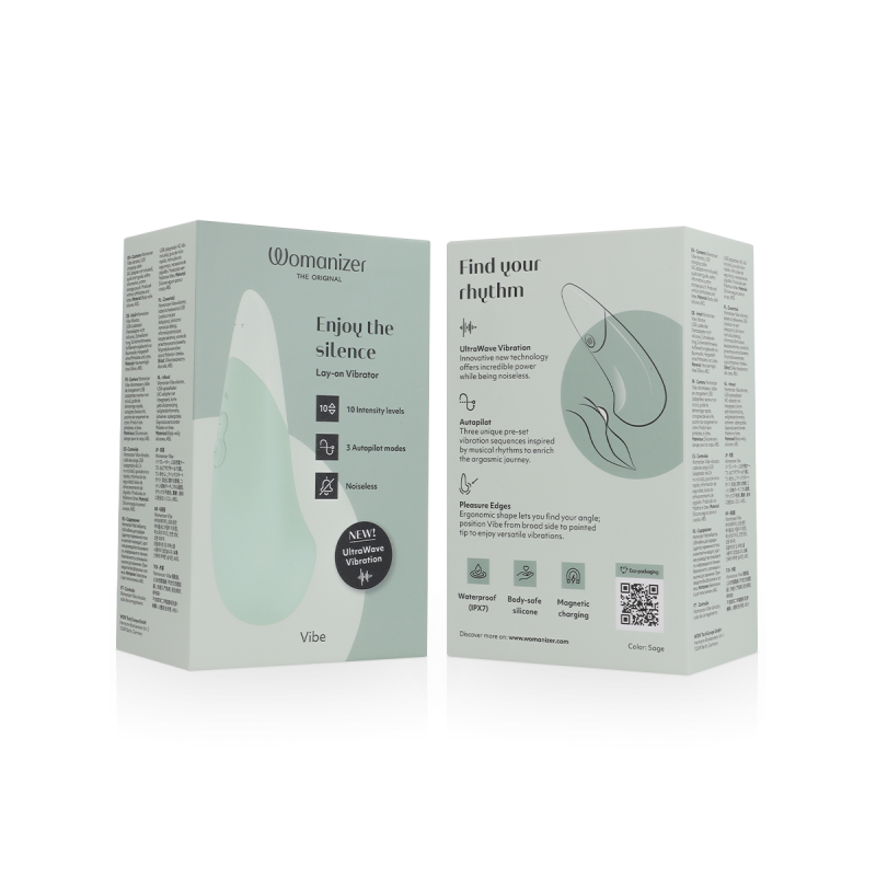 Womanizer - Vibe Vibrador Lay - On Silencioso Verde Claro | Vybes.it