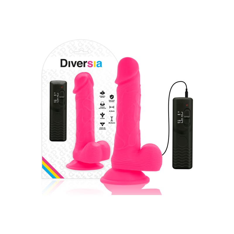 Diversia - Dildo Vibrante Flessibile Rosa 20.5 Cm - O - 4.2 Cm |