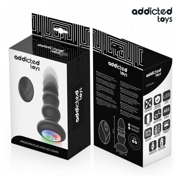 ADDICTED TOYS - TAPPO ANALE ROTANTE E VIBRANTE, LUCE LED, TELECOMANDO