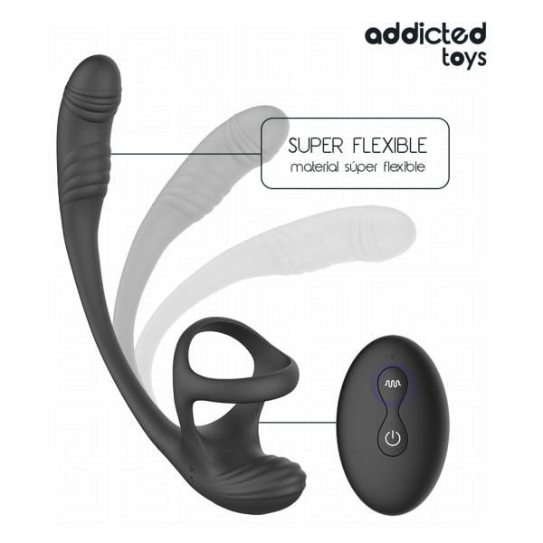 ADDICTED TOYS - ANAL PLUG WITH VIBRATION AND 360º WAVING AND TESTICLE STIMULATOR
