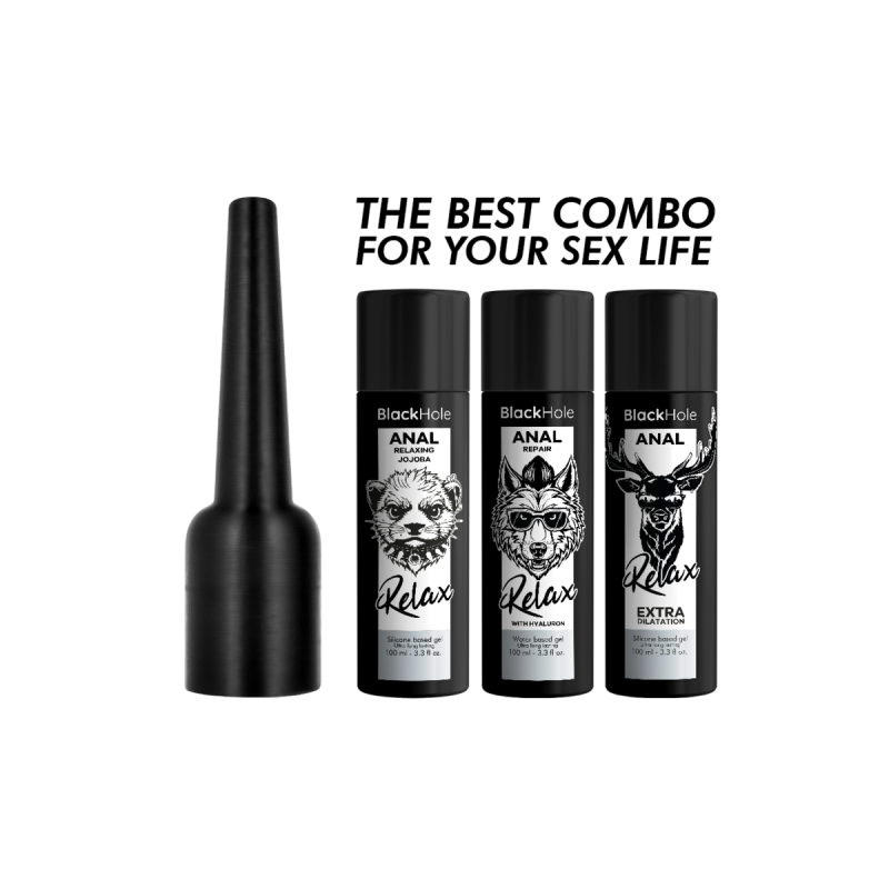BLACK HOLE - ANAL LUBE APPLIER L SIZE 100 ML - Silicone-based