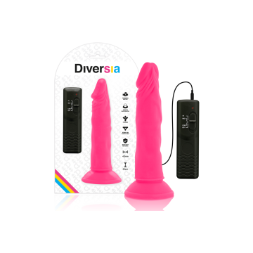 Diversia - Dildo Realístico Flexible Con Vibración Rosa 23 Cm - O