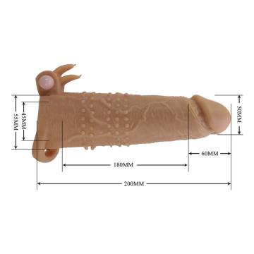 PRETTY LOVE - QUILLON FUNDA PARA PENE CON ESTIMULADOR DE CLÍTORIS Y VIBRACIÓN