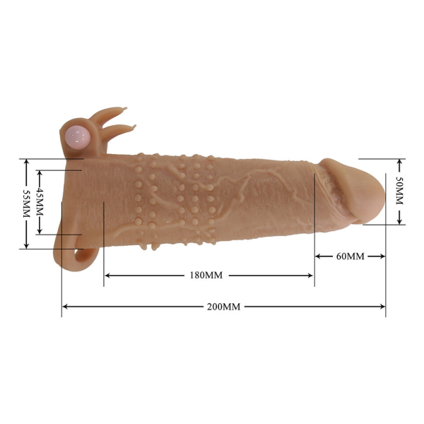 PRETTY LOVE - QUILLON FUNDA PARA PENE CON ESTIMULADOR DE CLÍTORIS Y VIBRACIÓN