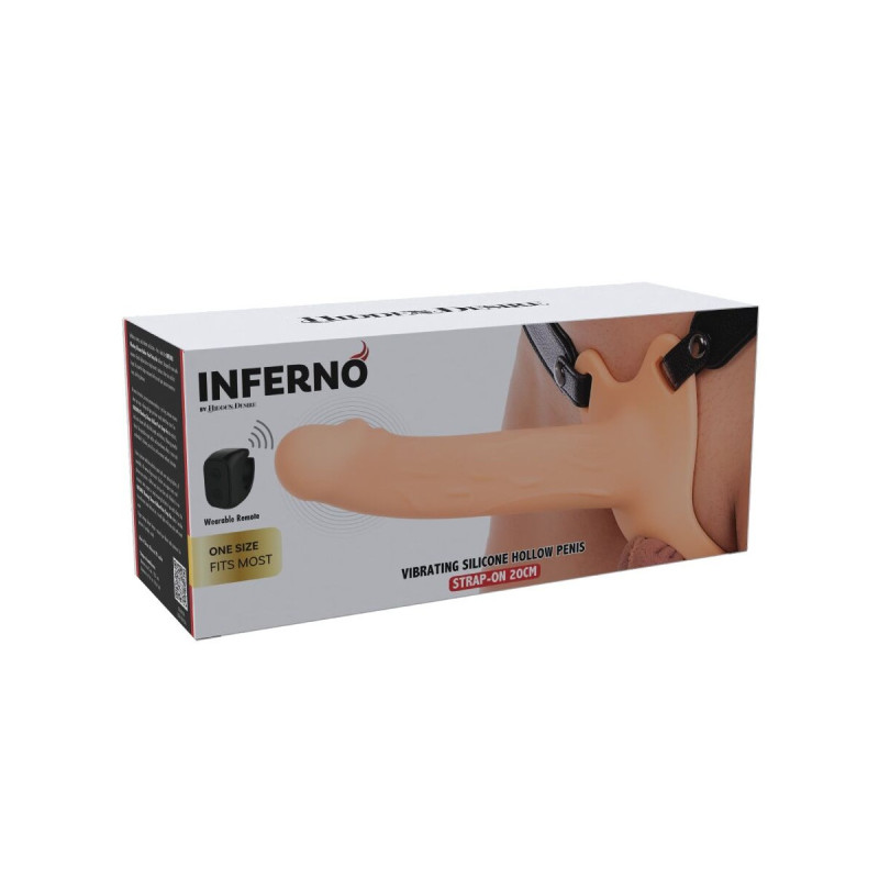Hidden Desire - Inferno Manchon Pénis Vibrant Avec Strap - On 20 Cm