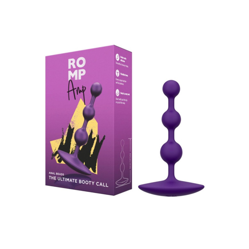 ROMP - AMP PURPLE FLEXIBLE SILICONE ANAL BEADS 12.5 CM PURPLE