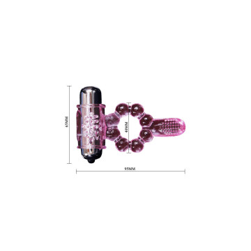 Baile - Anillo Silicona 10 Ritmos Lengua Con Vibración Rosa |