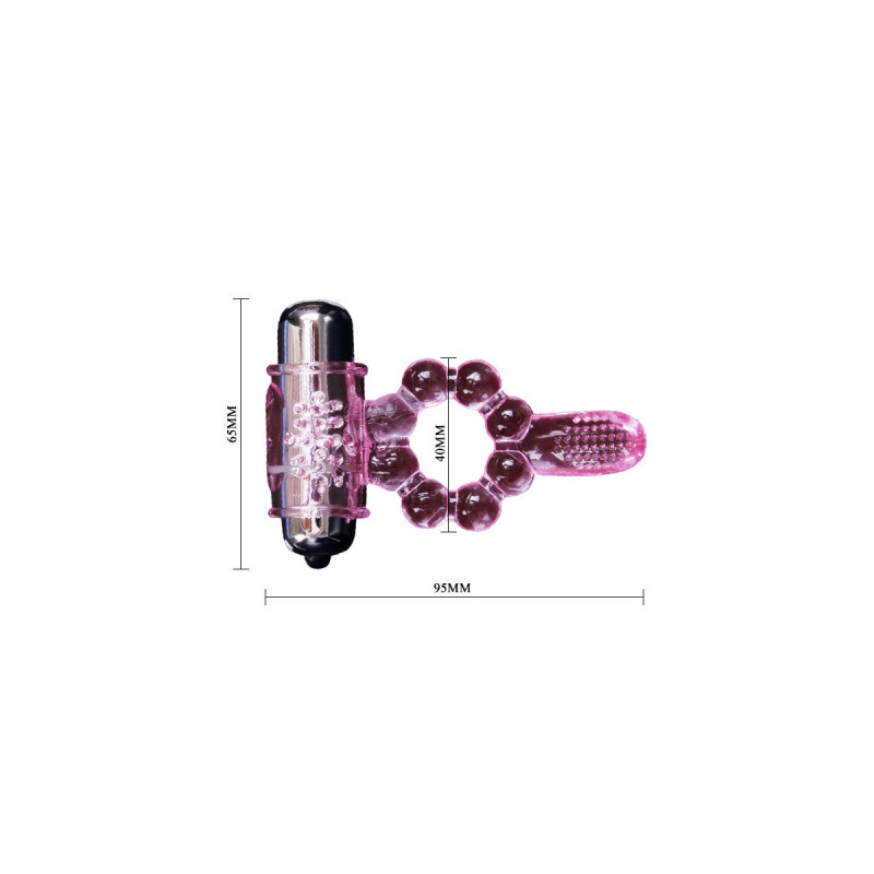 Baile - Anillo Silicona 10 Ritmos Lengua Con Vibración Rosa |