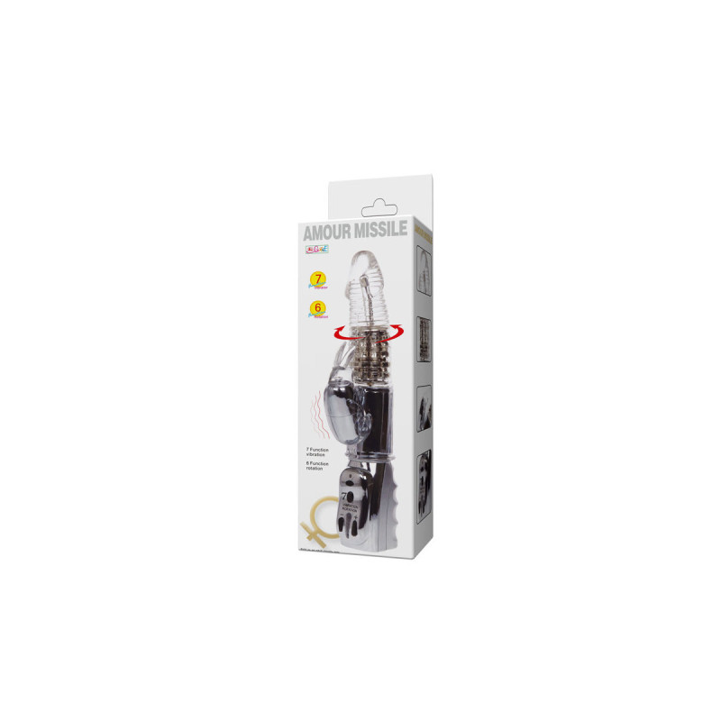 Baile - Rotateur Transparent Missile Amour 26.5 Cm | Vybes.it