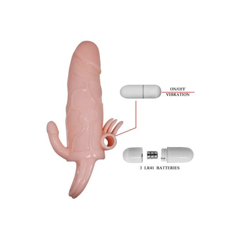 Baile - Brave Man Funda Pene Anal Y Clítoris Vibrador 16.5 Cm