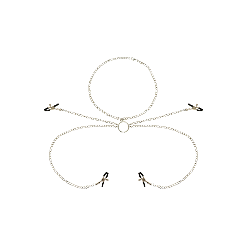 Ohmama Fetish - 4 Pinzas Pezones Con Collar De Cadenas | Vybes.it