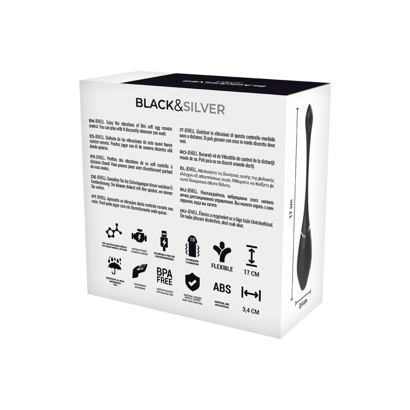 Black&Silver - Jenell Wiederaufladbares Vibrierei | Vybes.it