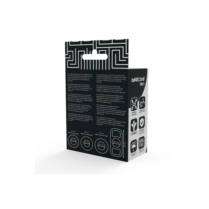 ADDICTED TOYS - COCK RING SET 4 STÜCK - Cockringe ohne Vibration