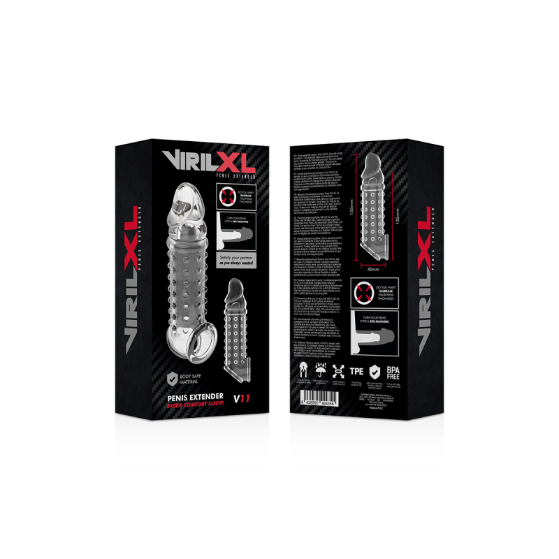 Virilxl - Extensión Y Funda De Pene V11 Transparente | Vybes.it