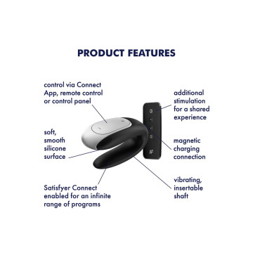 Satisfyer - Double Fun Partner Vibrador Negro | Vybes.it