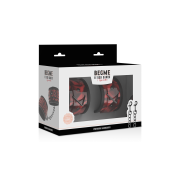 Begme - Menottes Premium Édition Rouge Avec Doublure En Néoprène |