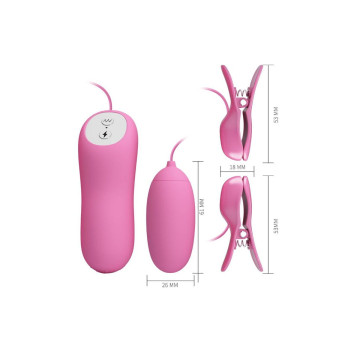 Pretty Love - Pinzas Con Vibración Y Eletroshock Rosa | Vybes.it
