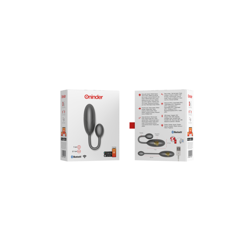 Oninder - Denver Huevo Vibrador Negro 7 X 2.7 Cm - App Gratuita |