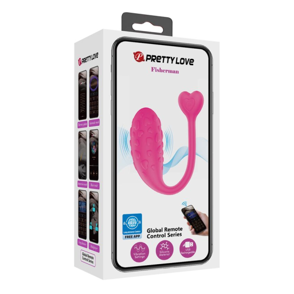 PRETTY LOVE - FISHERMAN HUEVO VIBRADOR ROSA CONTROLADO POR APP