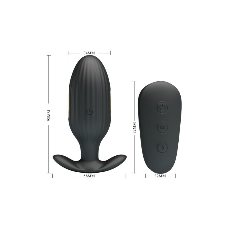 Pretty Love - Kelly Plug Anal Vibrador Recargable Negro | Vybes.it