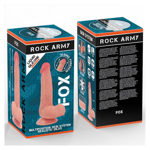 ROCKARMY - FOX DILDO REALISTA DDUAL DENSITY LIQUID SILICONE 19 CM -O- 3.2 CM