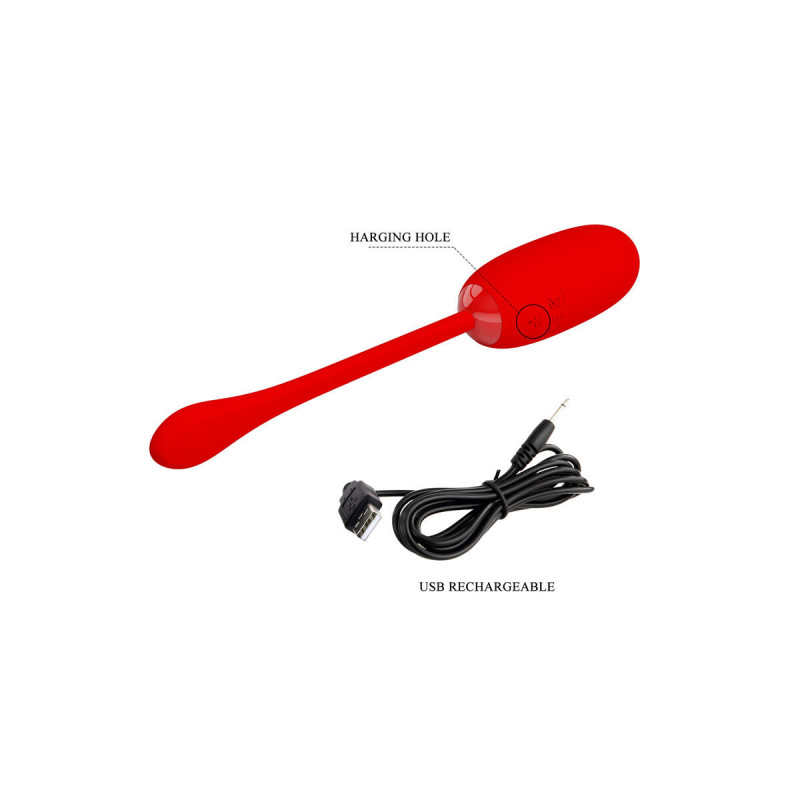 Pretty Love - Julius Huevo Vibrador Impermeble & Recargable Rojo |