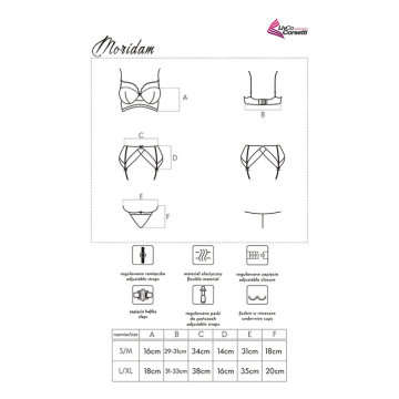LIVCO CORSETTI FASHION - MORIDAM LC 90552 SUJETADOR + LIGUERO + PANTY NEGRO L/XL