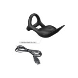 Pretty Love - Silas Anneau Pénis Vibrant 7 Vibrations Silicone Noir