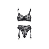 Subblime - Lot 3 Pièces Soutien - Gorge + String + Jarretière