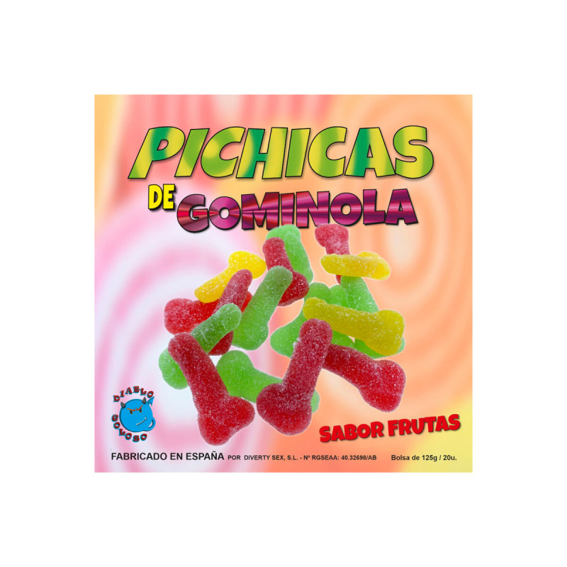 DIABLO GOLOSO - FRUIT GUMMINOL PICHITAS WITH SUGAR - Funny Treats