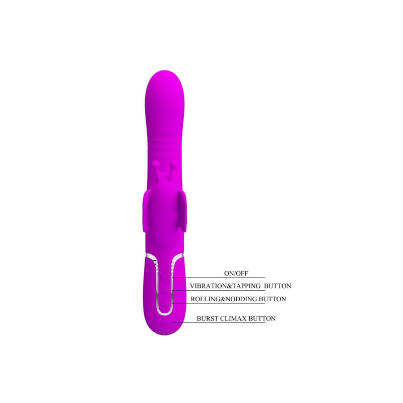 Pretty Love - Vibrador Rabbit Multifunción 4 En 1 Mariposa Fucsia |