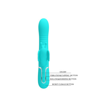 Pretty Love - Vibrador Rabbit Multifunción 4 En 1 Mariposa Verde
