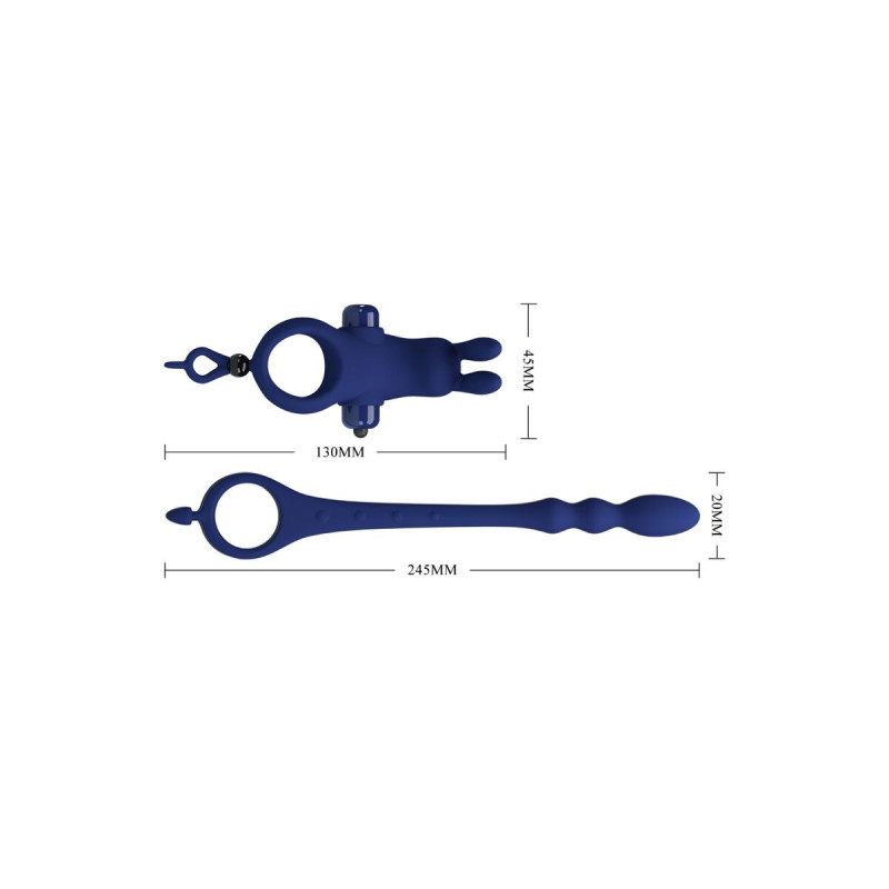 Pretty Love - Ayad Anillo Vibrador Rabbit Con Plug Azul | Vybes.it