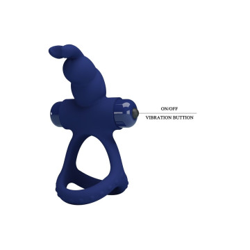 Pretty Love - Luchito Doble Anillo Vibrador Rabbit Azul | Vybes.it