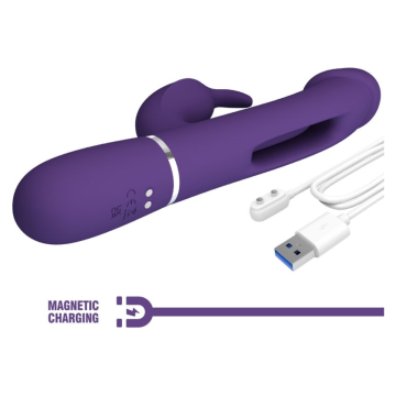 PRETTY LOVE - KAMPAS VIBRADOR RABBIT 3 EN 1 MULTIFUNCIÓN CON LENGUA VIOLETA
