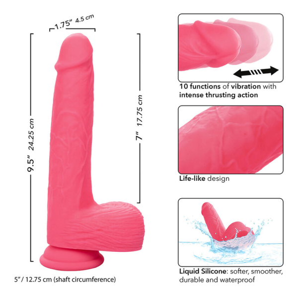 CALEXOTICS - STUDS VIBRATEUR RÉALISTE 10 VIBRATIONS ROSE