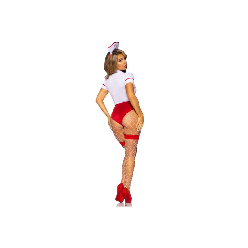 Leg Avenue - Disfraz Enfermera Sexy Rojo/Blanco S | Vybes.it