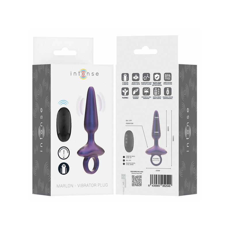 Intense - Marlon Plug Anal Vibrant Modèle 4 Télécommande | Vybes.it